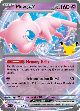 Mew ex (66/128) - ME 30th Celebration Holofoil