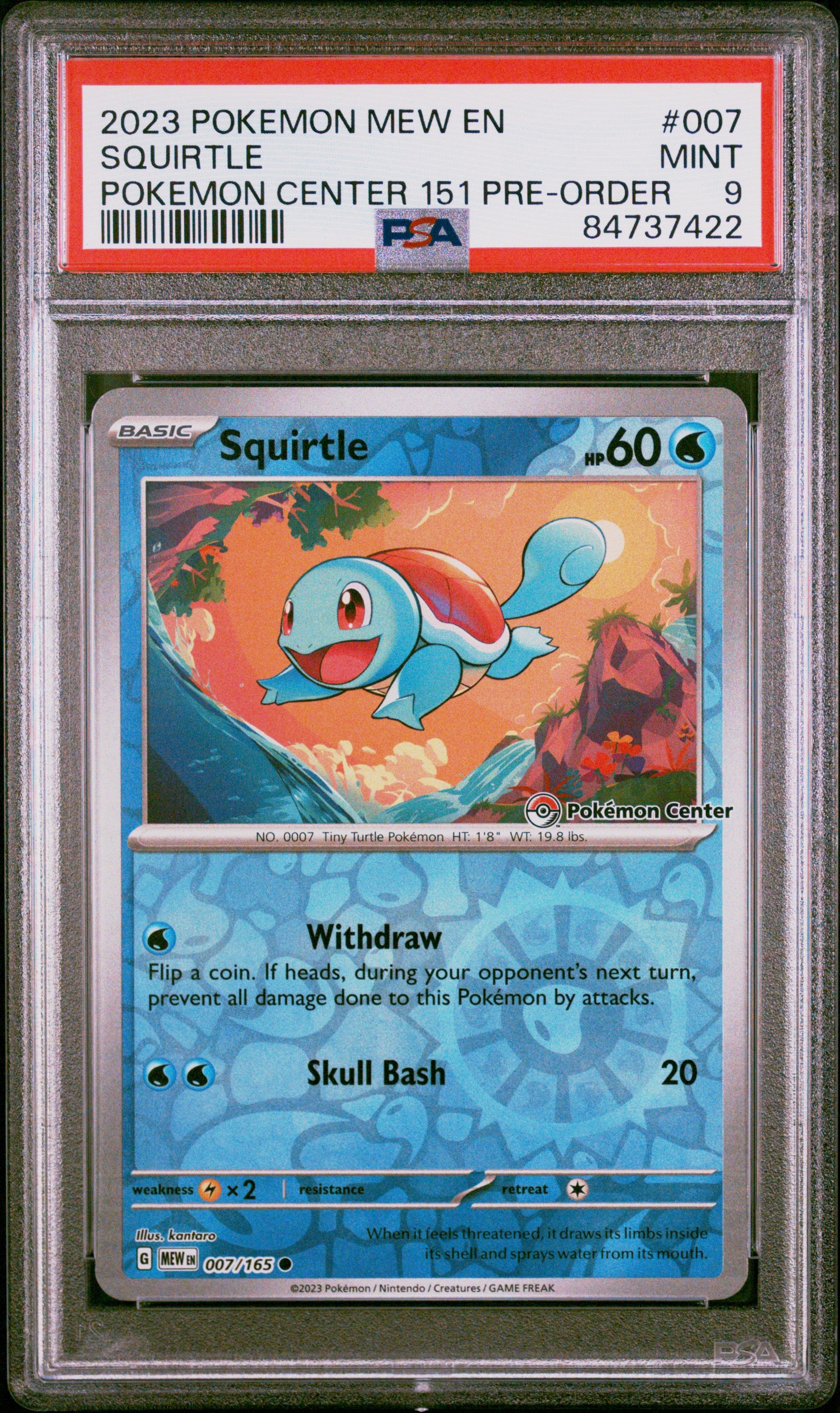 PSA 9 SQUIRTLE POKEMON CENTER 151 PRE-ORDER