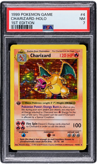 PSA 7 Charizard Holo Shadowless Base Set