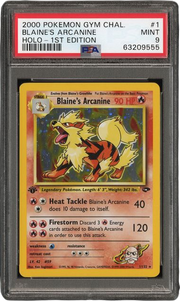 PSA 9 BLAINE'S ARCANINE HOLO GYM CHALLENGE 1ST ED