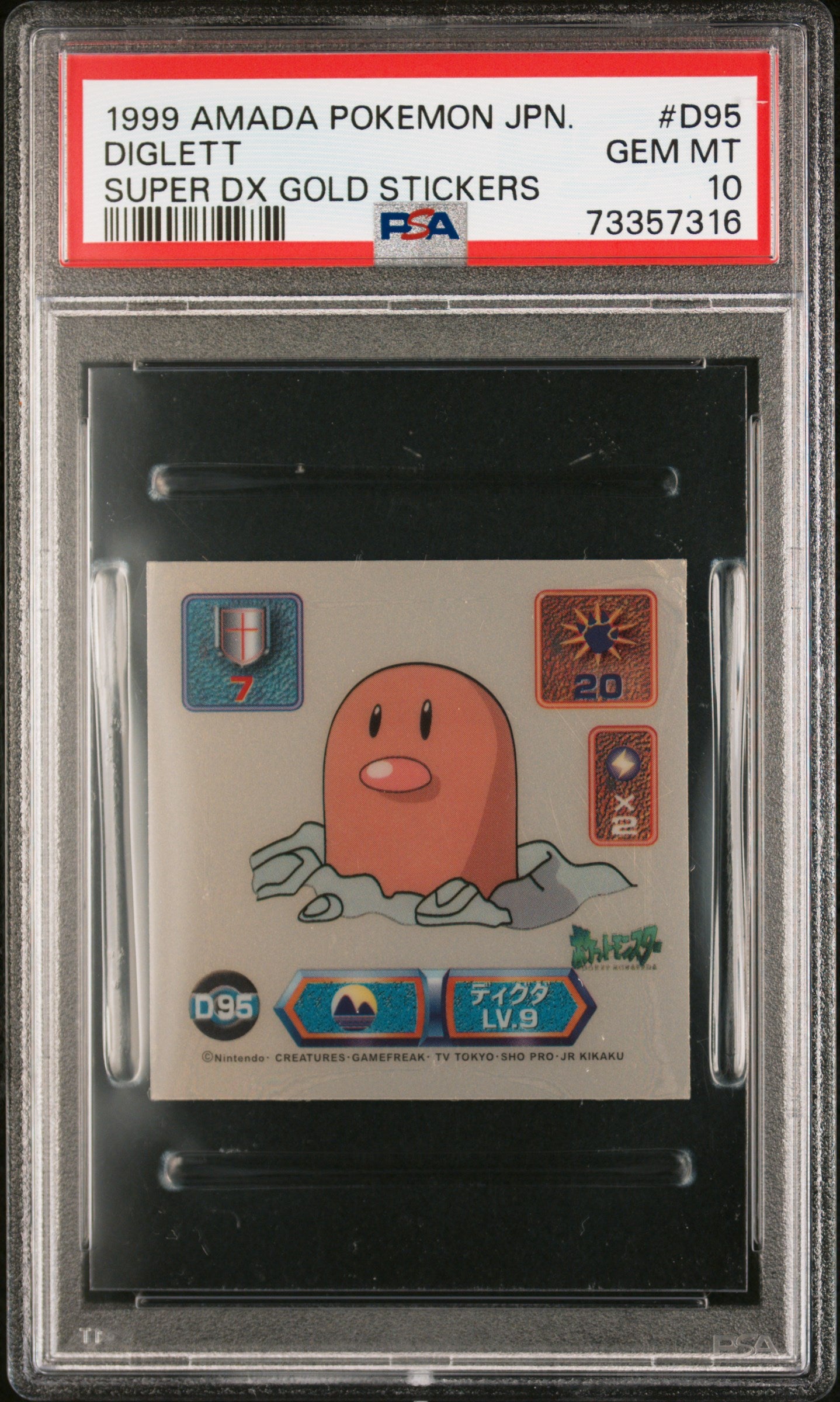 PSA 10 DIGLETT SUPER DX GOLD STICKERS