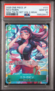 PSA 10 JAPANESE NICO ROBIN MINI-TIN PK SET VOL.2-BISAI