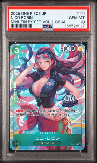 PSA 10 JAPANESE NICO ROBIN MINI-TIN PK SET VOL.2-BISAI