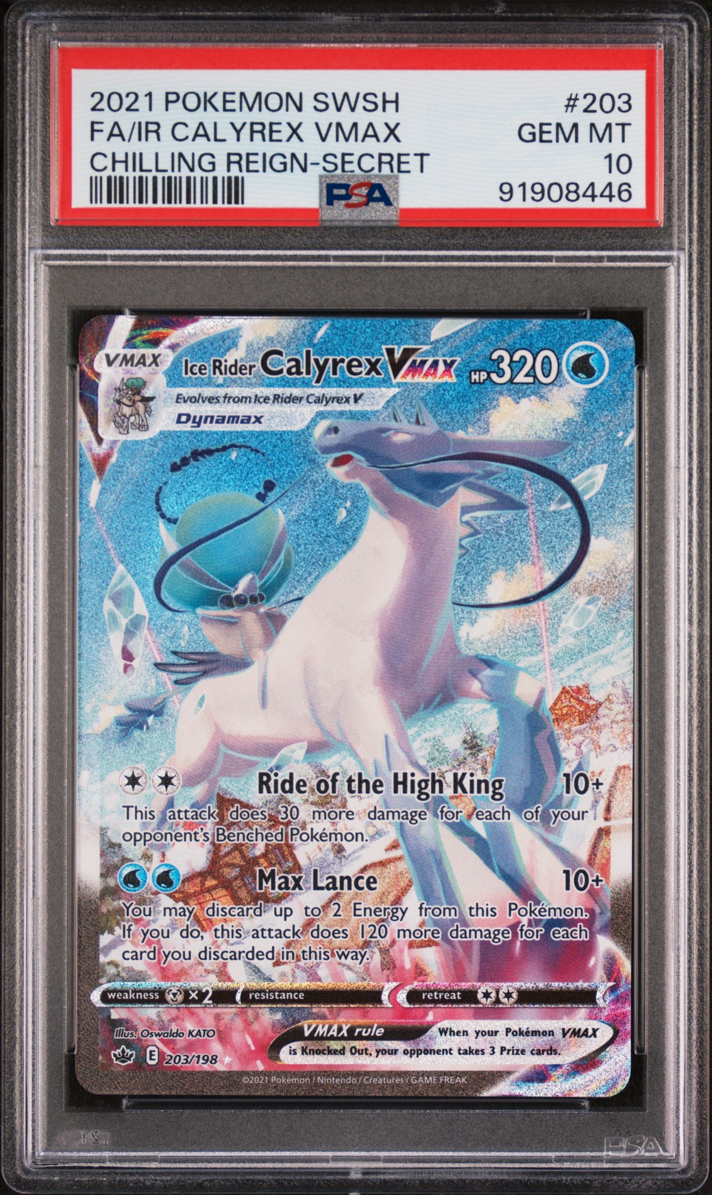 PSA 10 FA/IR CALYREX VMAX CHILLING REIGN-SECRET