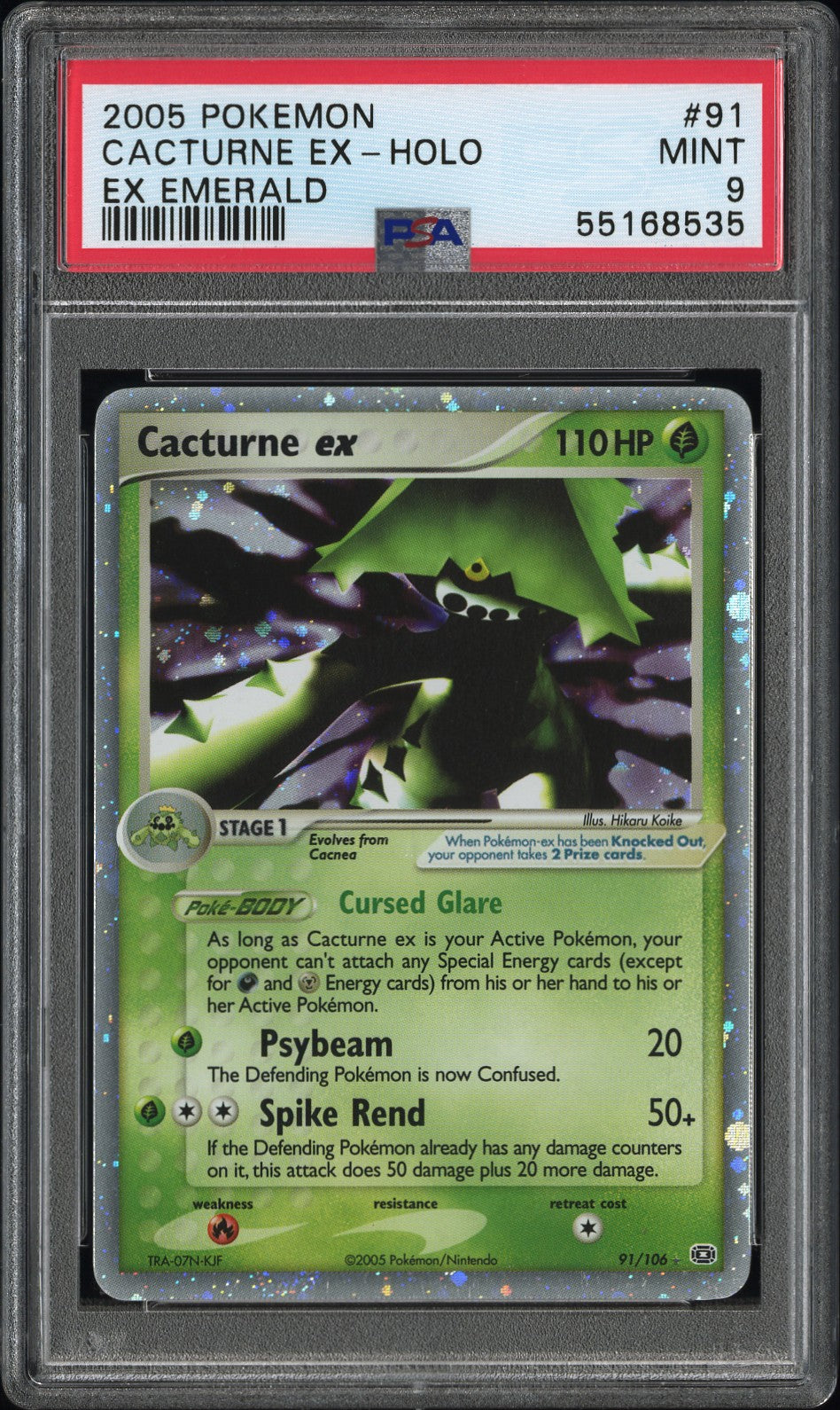 PSA 9 CACTURNE EX-HOLO EMERALD