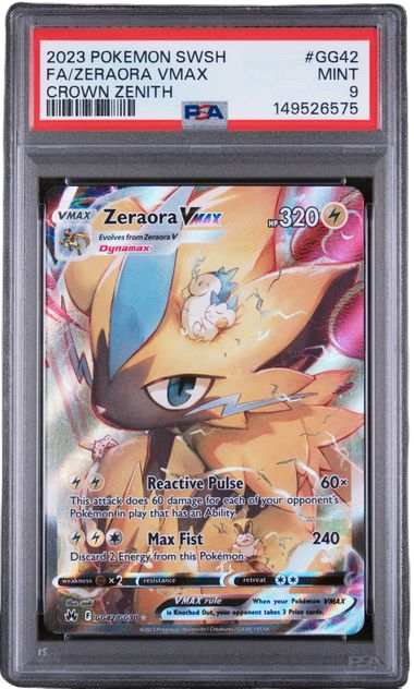 PSA 9 FA/ZERAORA VMAX CROWN ZENITH 