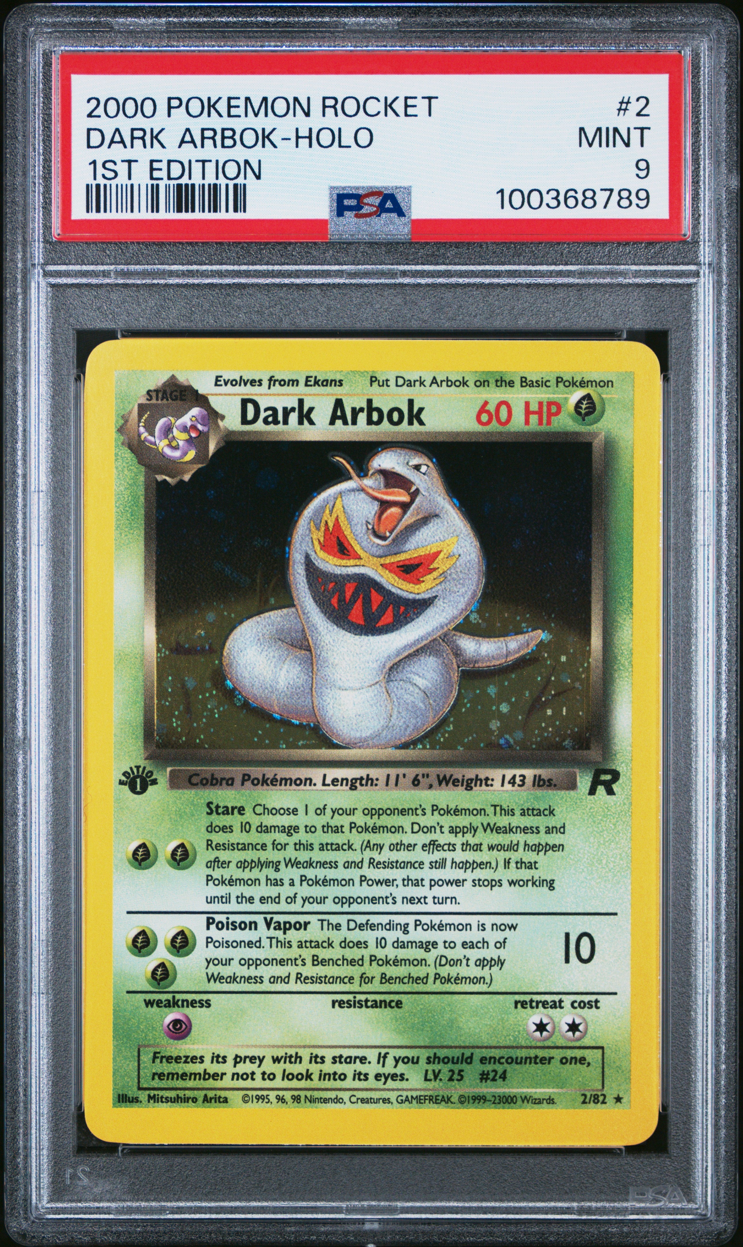 PSA 9 DARK ARBOK-HOLO 1ST EDITION