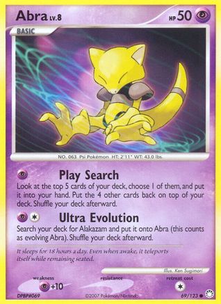 Abra (69/123) - Mysterious Treasures Reverse Holofoil