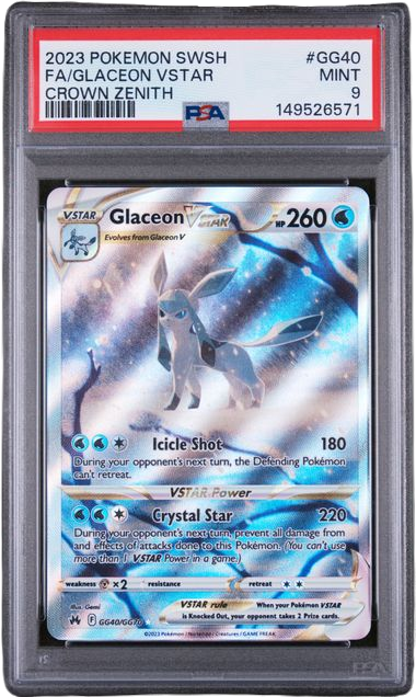 PSA 9 FA/GLACEON VSTAR CROWN ZENITH 