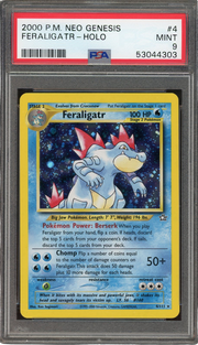 PSA 9 FERALIGATR HOLO NEO GENESIS 