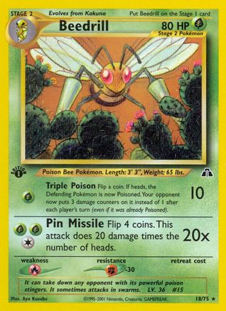 Beedrill (18/75) - Neo Discovery 1st Edition