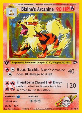 Blaine's Arcanine (1/132) - Gym Challenge Unlimited Holofoil