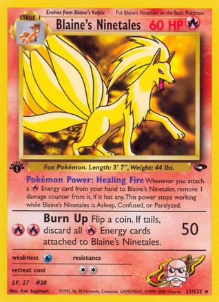 Blaine's Ninetales (21/132) - Gym Challenge 1st Edition