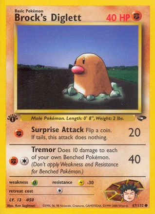 Brock's Diglett (67/132) - Gym Challenge 1st Edition