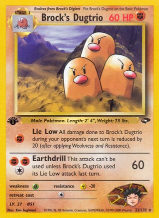 Brock's Dugtrio (22/132) - Gym Challenge 1st Edition