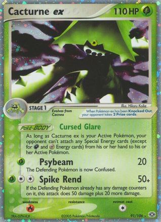 Cacturne ex (91/106) - Emerald Holofoil
