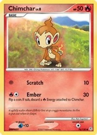 Chimchar (76/130) - Diamond and Pearl Reverse Holofoil