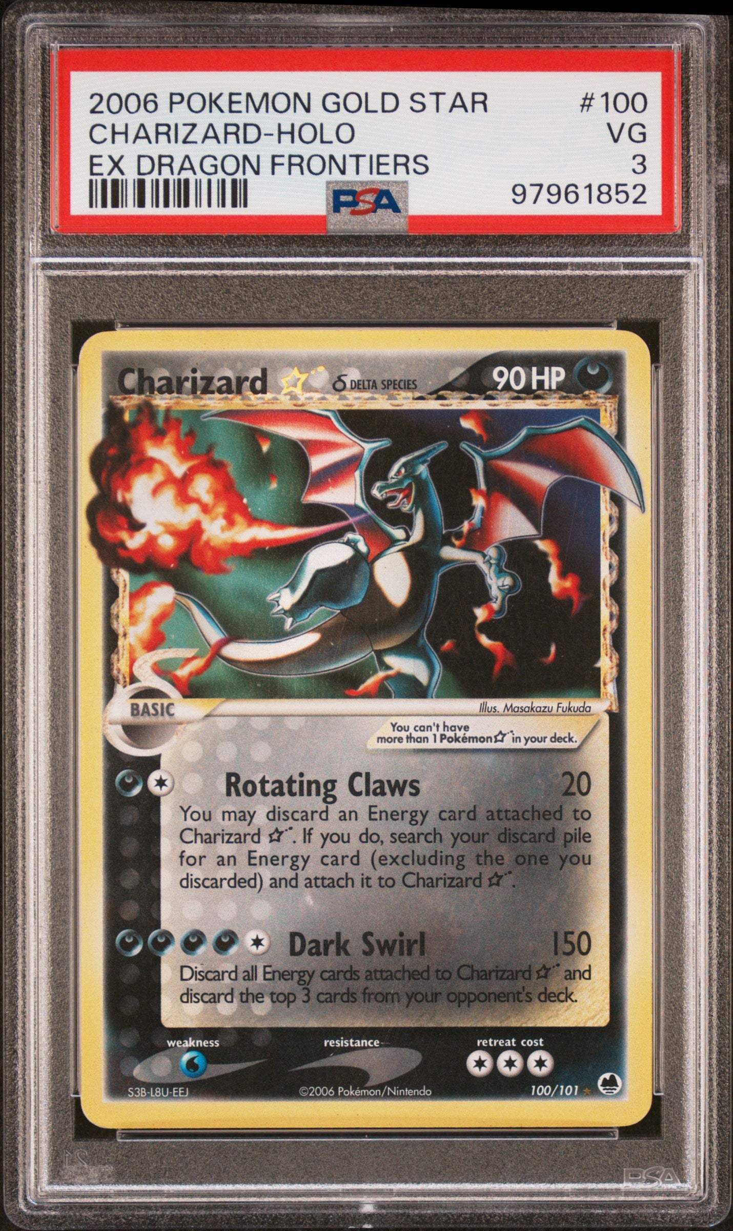 PSA 3 CHARIZARD-HOLO EX DRAGON FRONTIERS