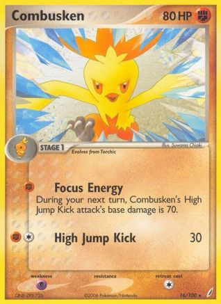Combusken (16/100) - Crystal Guardians Reverse Holofoil