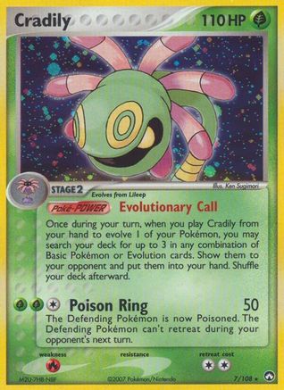 Cradily (7/108) - Power Keepers Holofoil