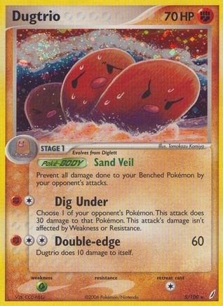 Dugtrio (5/100) - Crystal Guardians Holofoil