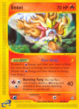 Entei (10/147) - Aquapolis Reverse Holofoil