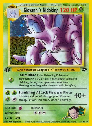 Giovanni's Nidoking (7/132) - Gym Challenge 1st Edition Holofoil