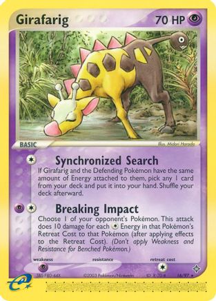 Girafarig (16/97) - Dragon Reverse Holofoil