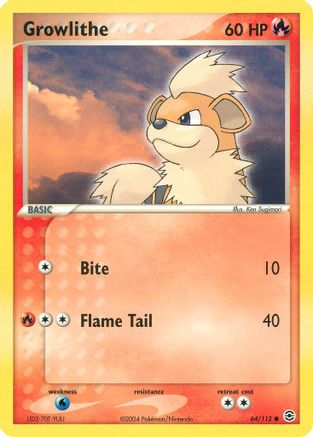 Growlithe (64/112) - FireRed & LeafGreen Reverse Holofoil