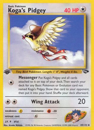 Koga's Pidgey (49/132) - Gym Challenge 1st Edition
