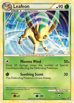Leafeon (17/90) - Undaunted Reverse Holofoil