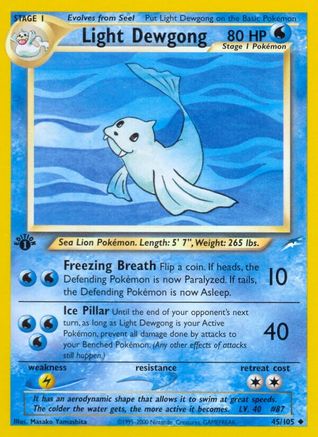 Light Dewgong (45/105) - Neo Destiny 1st Edition