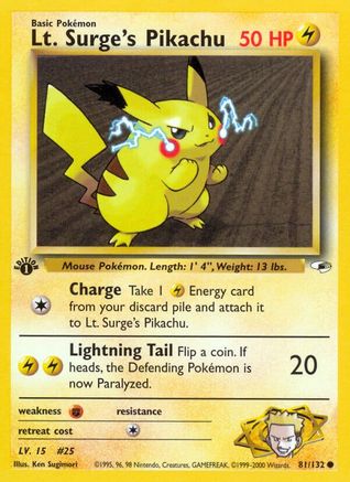 Lt. Surge's Pikachu (81/132) - Gym Heroes Unlimited
