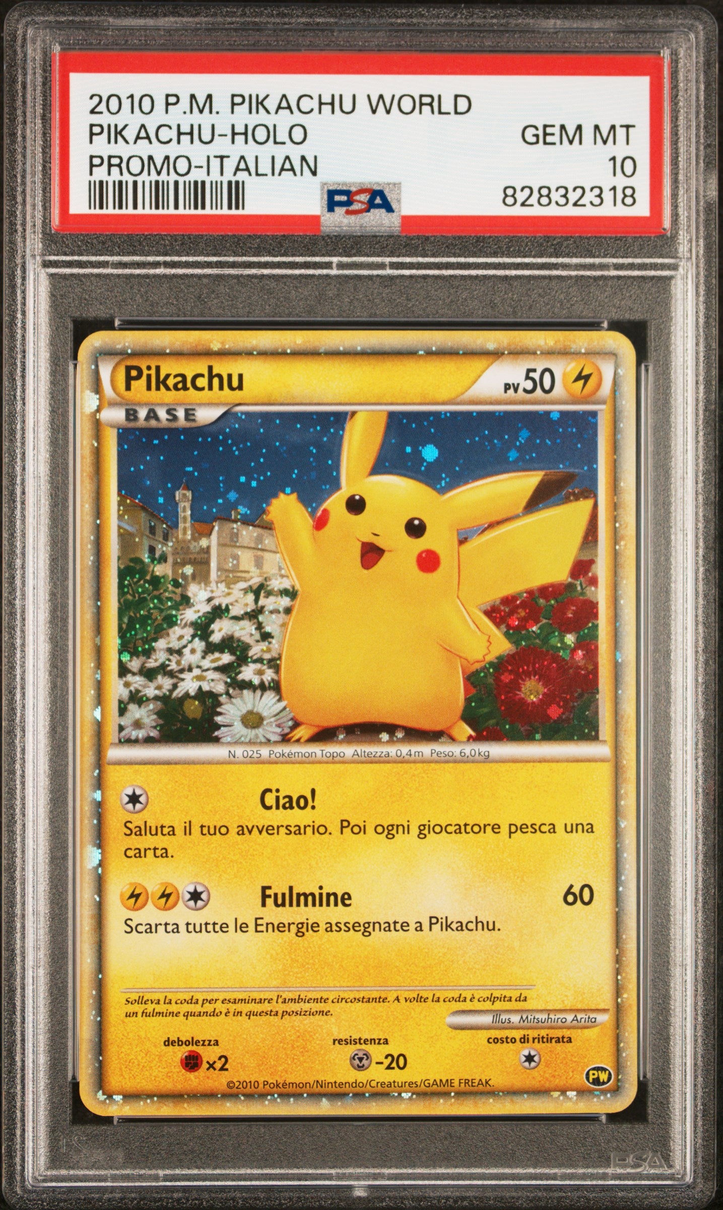 PSA 10 PIKACHU-HOLO PROMO-ITALIAN