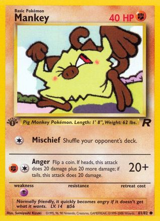 Mankey (61/82) - Team Rocket 1st Edition