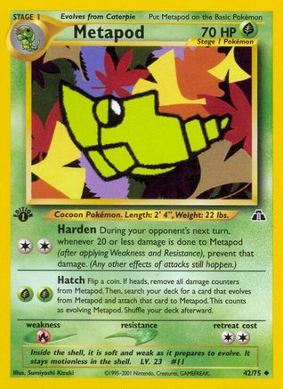 Metapod (42/75) - Neo Discovery 1st Edition