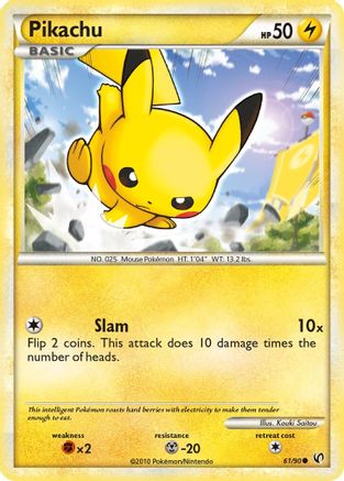 Pikachu (61/90) - Undaunted Reverse Holofoil