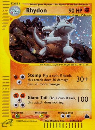 Rhydon (H27/144) - Skyridge Holofoil