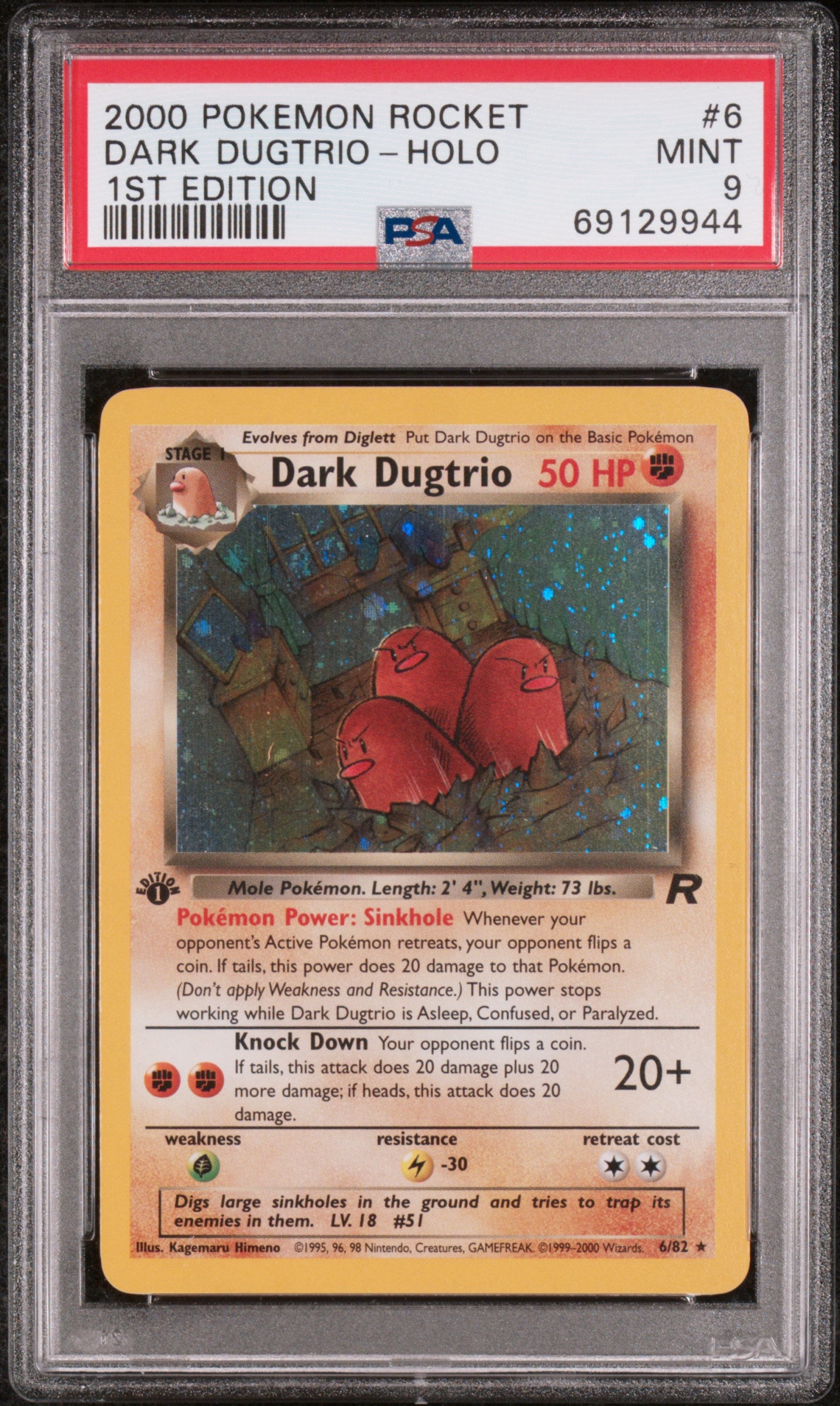 PSA 9 DARK DUGTRIO-HOLO 1ST EDITION