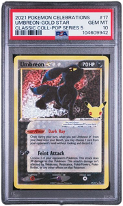 PSA 10 UMBREON GOLD STAR POP SERIES 5 CELEBRATIONS 