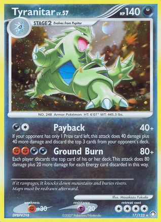 Tyranitar (17/123) - Mysterious Treasures Holofoil