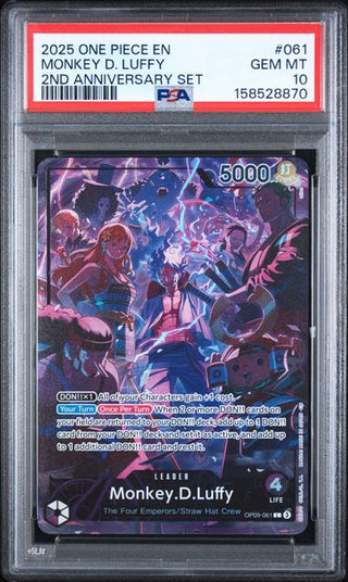 PSA 10 MONKEY D. LUFFY 2ND ANNIVERSARY