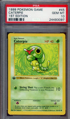 PSA 10 CATERPIE BASE SET 1ST ED