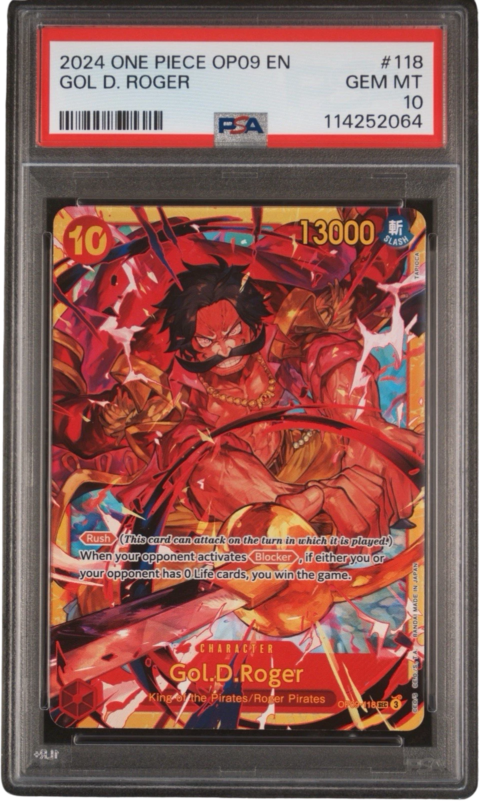PSA 10 GOL D. ROGER EMPERORS IN THE NEW WORLD