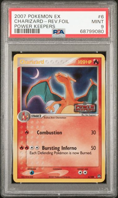 PSA 9 CHARIZARD-REV.FOIL POWER KEEPERS