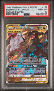 PSA 10 RESHIRAM & ZEKROM GX COSMIC ECLIPSE