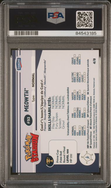 PSA 9 MEOWTH SHINY GOLD STADIUM TIP