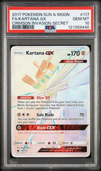 PSA 10 2017 POKEMON SUN & MOON CRIMSON INVASION #117 FA/KARTANA GX CRIMSON INVASION-SECRET