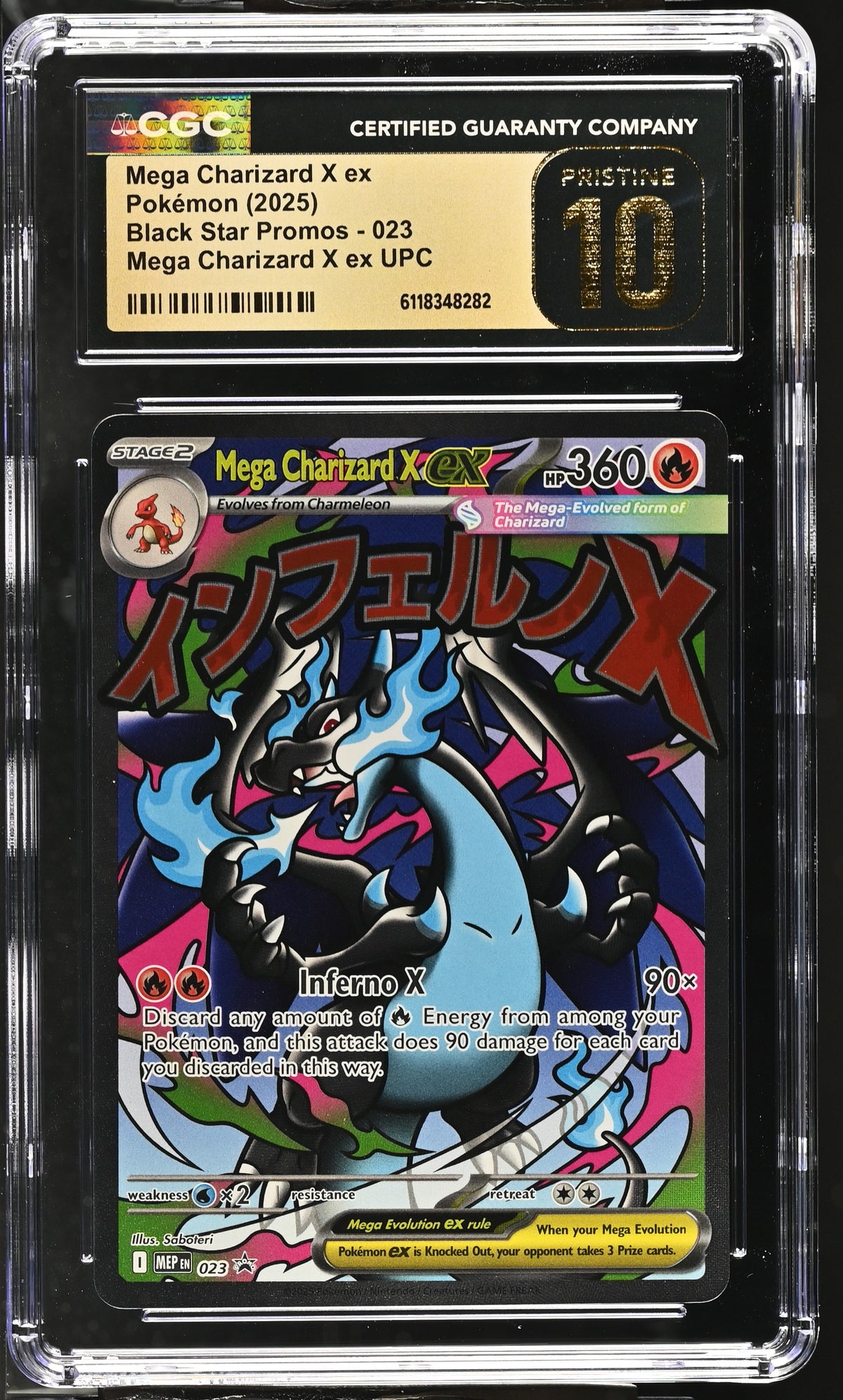 CGC Pristine 10 Mega Charizard X ex #23 MEP Black Star Promo