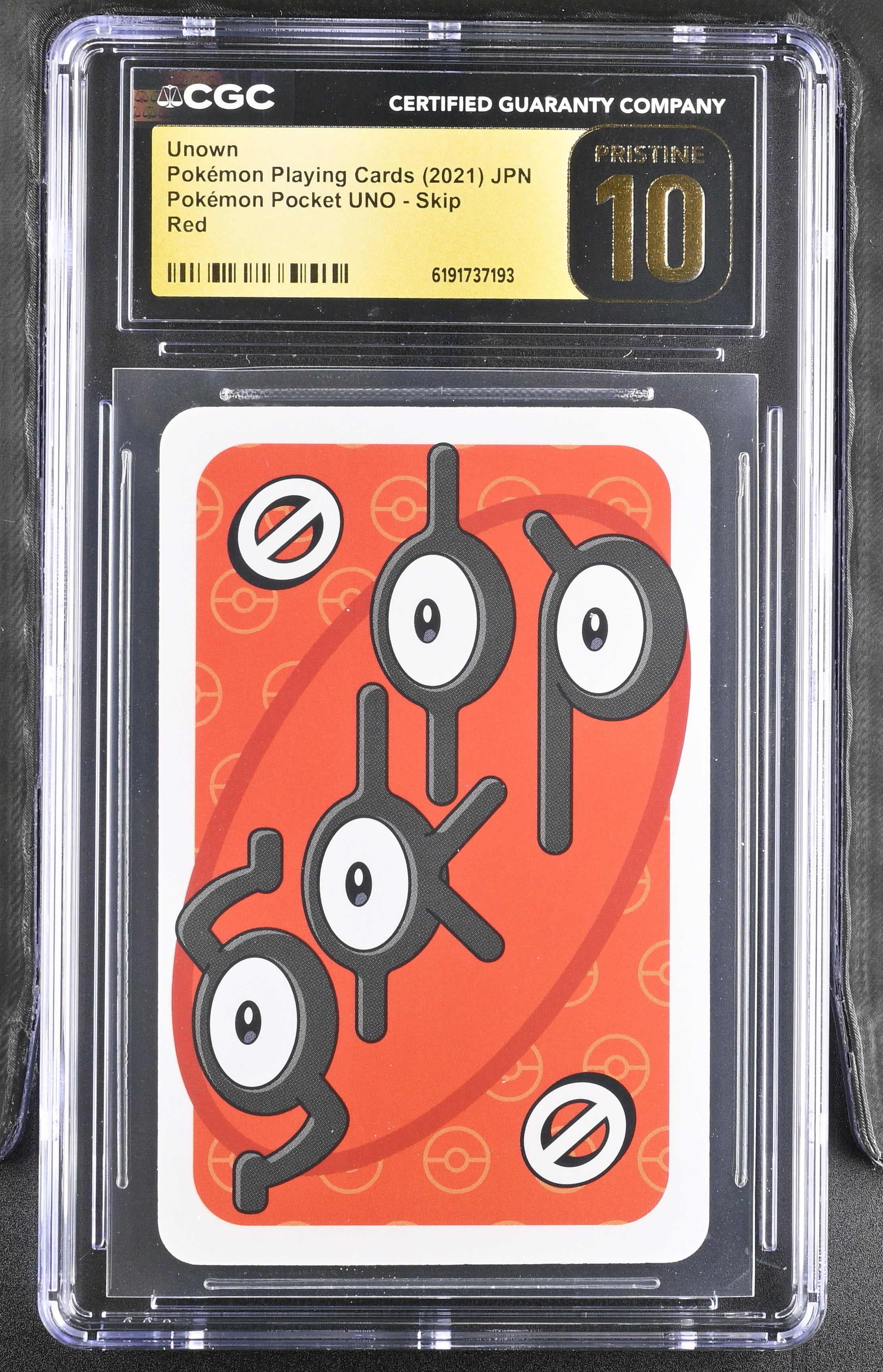 CGC PRISTINE 10 Unown Pokemon Pocket UNO #Skip Red
